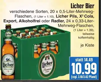 EDEKA Hahner Licher Bier 20x0,5L Angebot