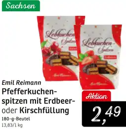 KONSUM Emil Reimann Pfefferkuchenspitzen mit Erdbeer- oder Kirschfüllung Angebot