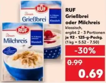 Kaufland RUF Grießbrei oder Milchreis Angebot