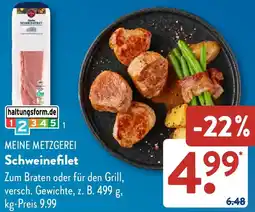 Aldi Süd MEINE METZGEREI Schweinefilet Angebot