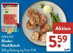 Aldi Süd FAIR & GUT Rinder Hackfleisch Angebot