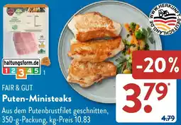 Aldi Süd FAIR & GUT Puten-Ministeaks Angebot