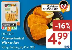Aldi Süd FAIR & GUT Putenschnitzel Wiener Art Angebot