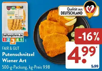 Aldi Süd FAIR & GUT Putenschnitzel Wiener Art Angebot