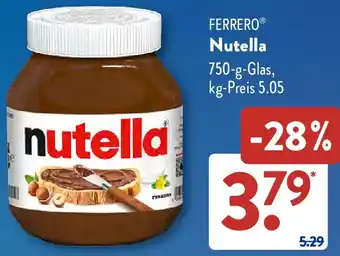 Aldi Süd FERRERO Nutella Angebot