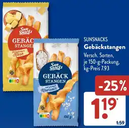 Aldi Süd SUNSNACKS Gebäckstangen Angebot