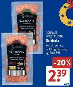 Aldi Süd GOURMET FINEST CUISINE Salsiccia Angebot