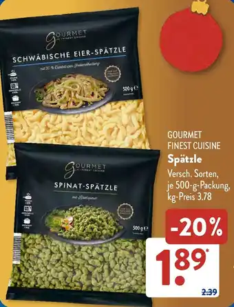 Aldi Süd GOURMET FINEST CUISINE Spätzle Angebot