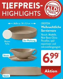 Aldi Süd CROFTON Weihnachtliche Servierware Angebot