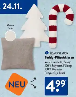 Aldi Süd HOME CREATION Teddy-Plüschkissen Angebot