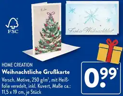 Aldi Süd HOME CREATION Weihnachtliche Grußkarte Angebot
