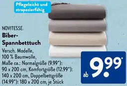 Aldi Süd NOVITESSE Biber Spannbetttuch Angebot