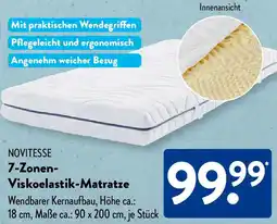 Aldi Süd NOVITESSE 7-Zonen Viskoelastik-Matratze Angebot