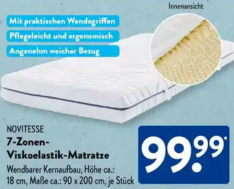 Aldi Süd NOVITESSE 7-Zonen Viskoelastik-Matratze Angebot
