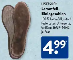 Aldi Süd UP2FASHION Lammfell Einlegesohlen Angebot