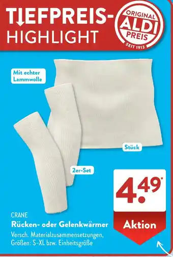 Aldi Süd CRANE Rücken- oder Gelenkwärmer Angebot