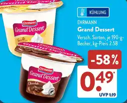 Aldi Süd EHRMANN Grand Dessert Angebot