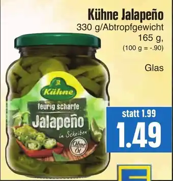 EDEKA Hahner Kühne Jalapeño 165g Angebot