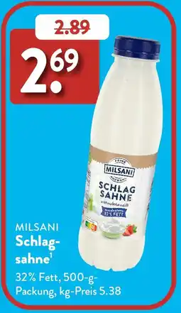 Aldi Süd MILSANI Schlagsahne Angebot