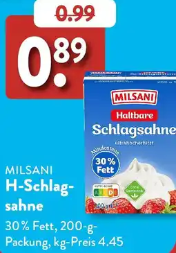 Aldi Süd MILSANI H-Schlagsahne Angebot