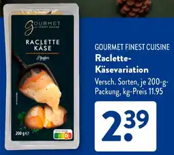 Aldi Süd GOURMET FINEST CUISINE Raclette Käsevariation Angebot