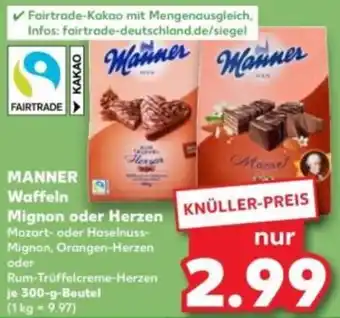 Kaufland MANNER Waffeln Mignon oder Herzen Angebot