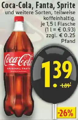 Edeka Coca-Cola, Fanta, Sprite Angebot