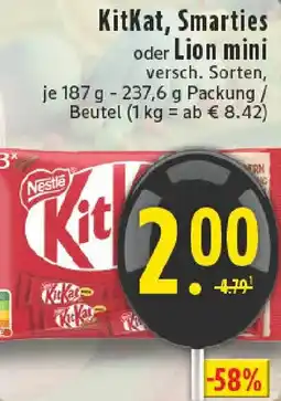 Edeka KitKat, Smarties oder Lion mini Angebot