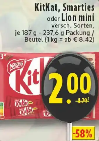 Edeka KitKat, Smarties oder Lion mini Angebot