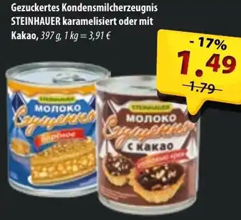 Mix Markt Gezuckertes Kondensmilcherzeugnis STEINHAUER karamelisiert oder mit Kakao Angebot