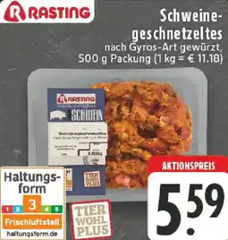 Edeka RASTING Schweinegeschnetzeltes Angebot