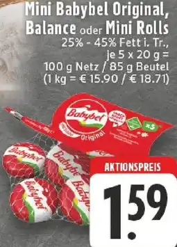 Edeka Mini Babybel Original, Balance oder Mini Rolls Angebot