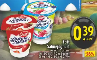 Edeka Zott Sahnejoghurt Angebot