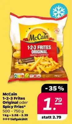 NETTO McCain 1-2-3 Frites Original oder Spicy Fries Angebot