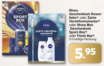 Famila Nord West Nivea Geschenkset Rosenliebe oder Zarte Verwöhnmomente oder Nivea Men Geschenkset Sport Box Angebot
