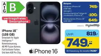 Euronics XXL iPhone 16 (128 GB) Angebot