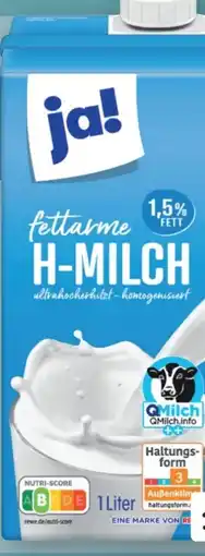 REWE ja! Fettarme H-Milch Angebot