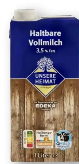 Edeka Unsere Heimat echt & gut haltbare Vollmilch Angebot