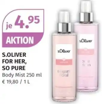 Müller S.OLIVER FOR HER, SO PURE Body Mist Angebot