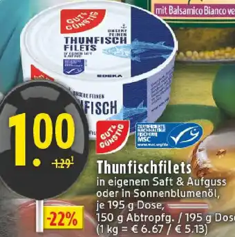Edeka Gut & Günstig Thunfischfilets Angebot