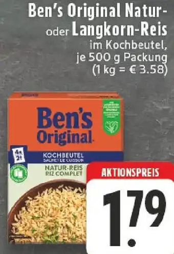 Edeka Ben's Original Natur oder Langkorn-Reis Angebot