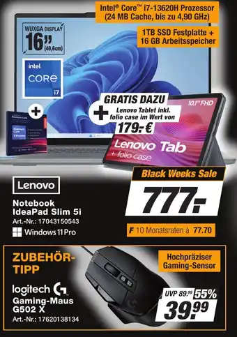 Expert Technomarkt Lenovo Notebook IdeaPad Slim 5i Angebot