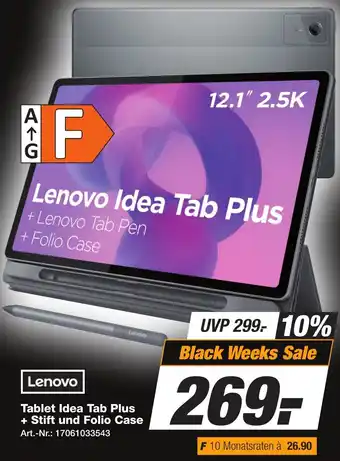 Expert Technomarkt Lenovo Tablet Idea Tab Plus + Stift und Folio Case Angebot