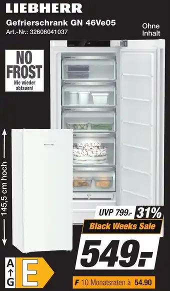 Expert Technomarkt LIEBHERR Gefrierschrank GN 46Ve05 Angebot