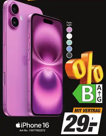 Expert Technomarkt iPhone 16 Angebot