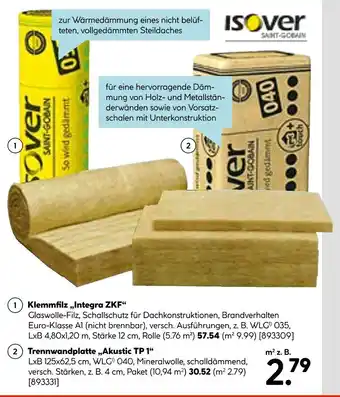Hellweg Isover klemmfilz integra zkf Angebot