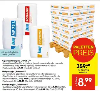 Hellweg Knauf gipsmaschinenputz mp 75 l Angebot