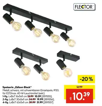 Hellweg Flector spotserie „edison black“ 1-flg Angebot