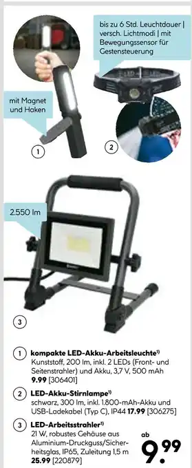 Hellweg Kompakte led-akku-arbeitsleuchte Angebot