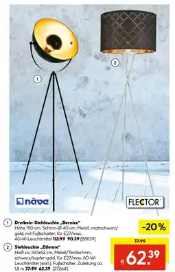 Hellweg Näve dreibein-stehleuchte „bernice“ Angebot